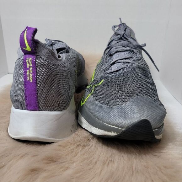 Nike Air Zoom Tempo Next% Flyknit Particle Grey/Volt Running Shoes Size 15 - Picture 9 of 11